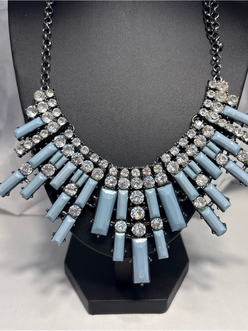 Crystal & Pastel Blue Statement Necklace - Women Jewelry